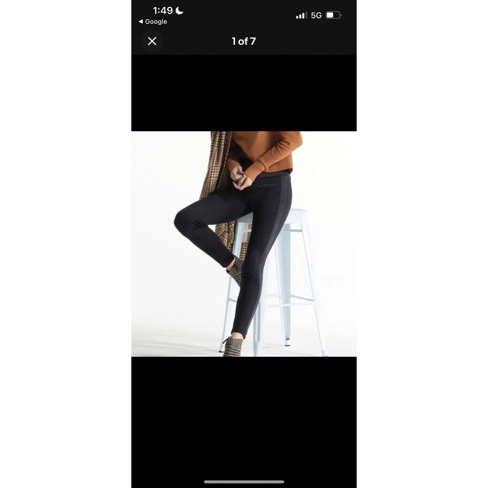 Cabi #4323 Black Tuxedo Leggings Pull On Zippers Stretch Casual Womens Medium